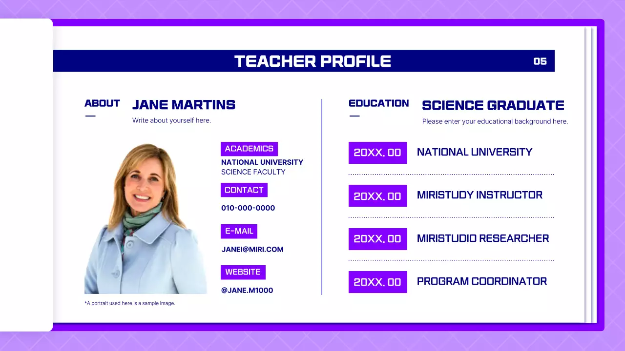 Science lesson proposal using purple pages