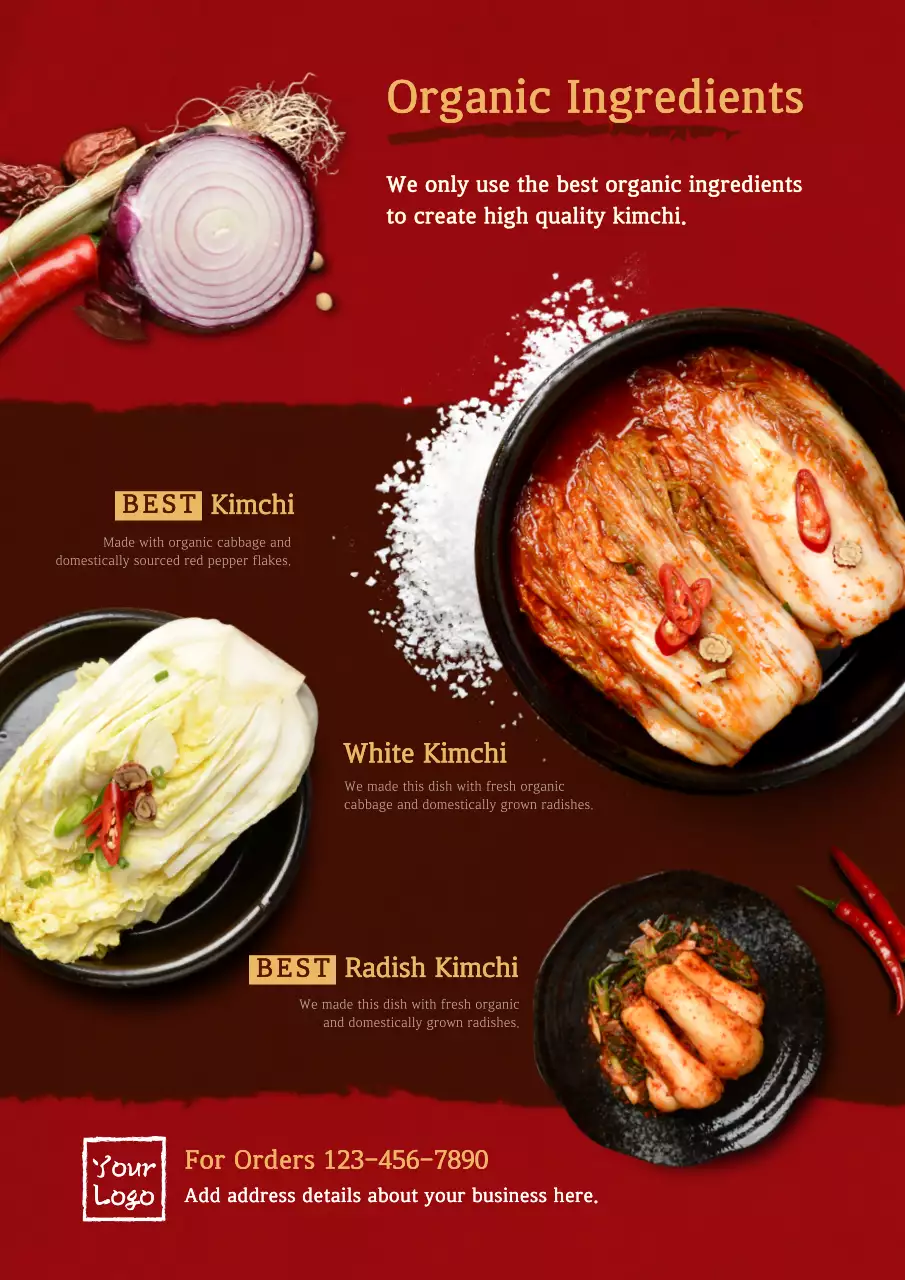Red Traditional Kimchi Promotion Poster