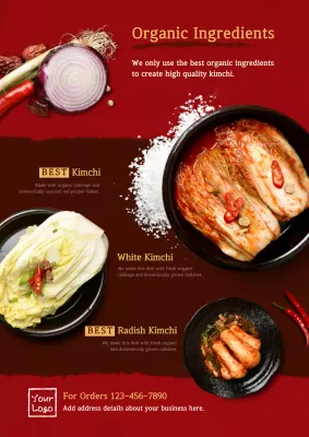 Red Traditional Kimchi Promotion Poster