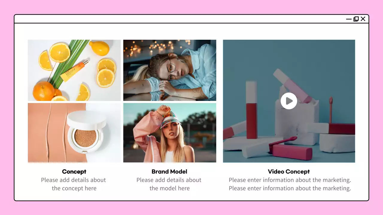 Portfolio of colorful computer screen concepts