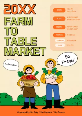 Orange Retro Farm Event Promotion Poster