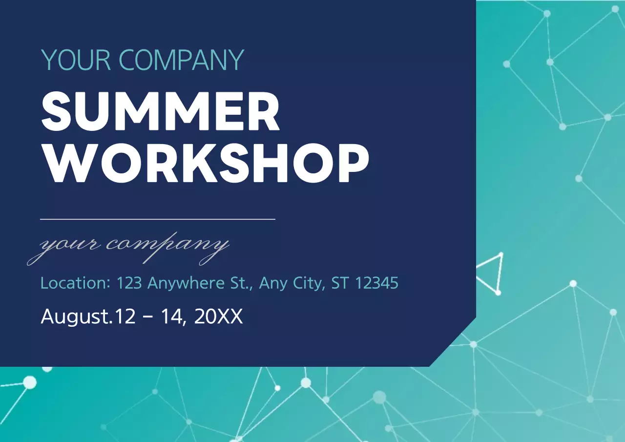 Teal Modern Workshop Promotion Poster