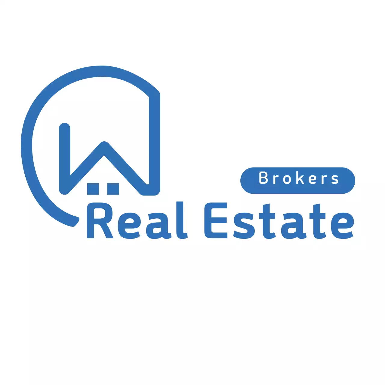 Blue Minimal Real Estate Advertisement Logo