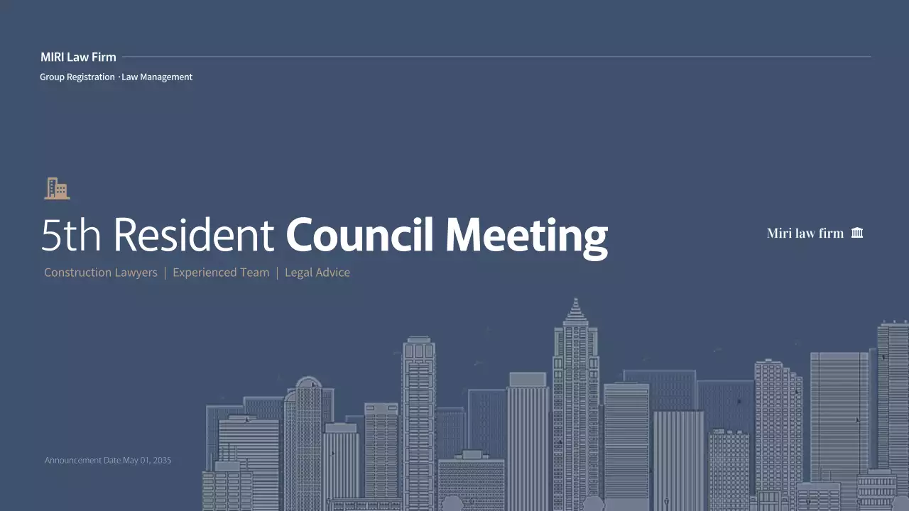 Blue Professional Law Meeting Agenda Presentation