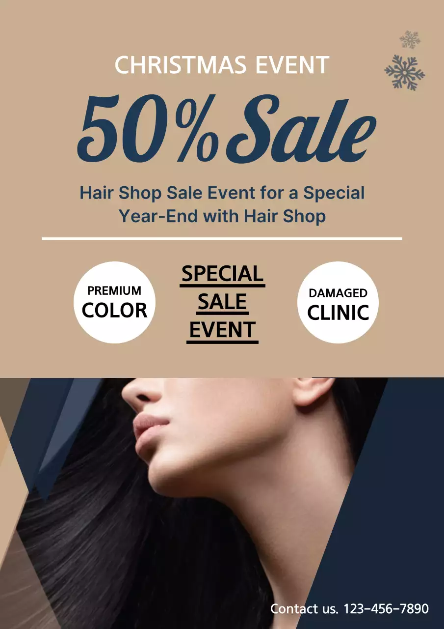 Beige Elegant Christmas Sale Promotion Poster