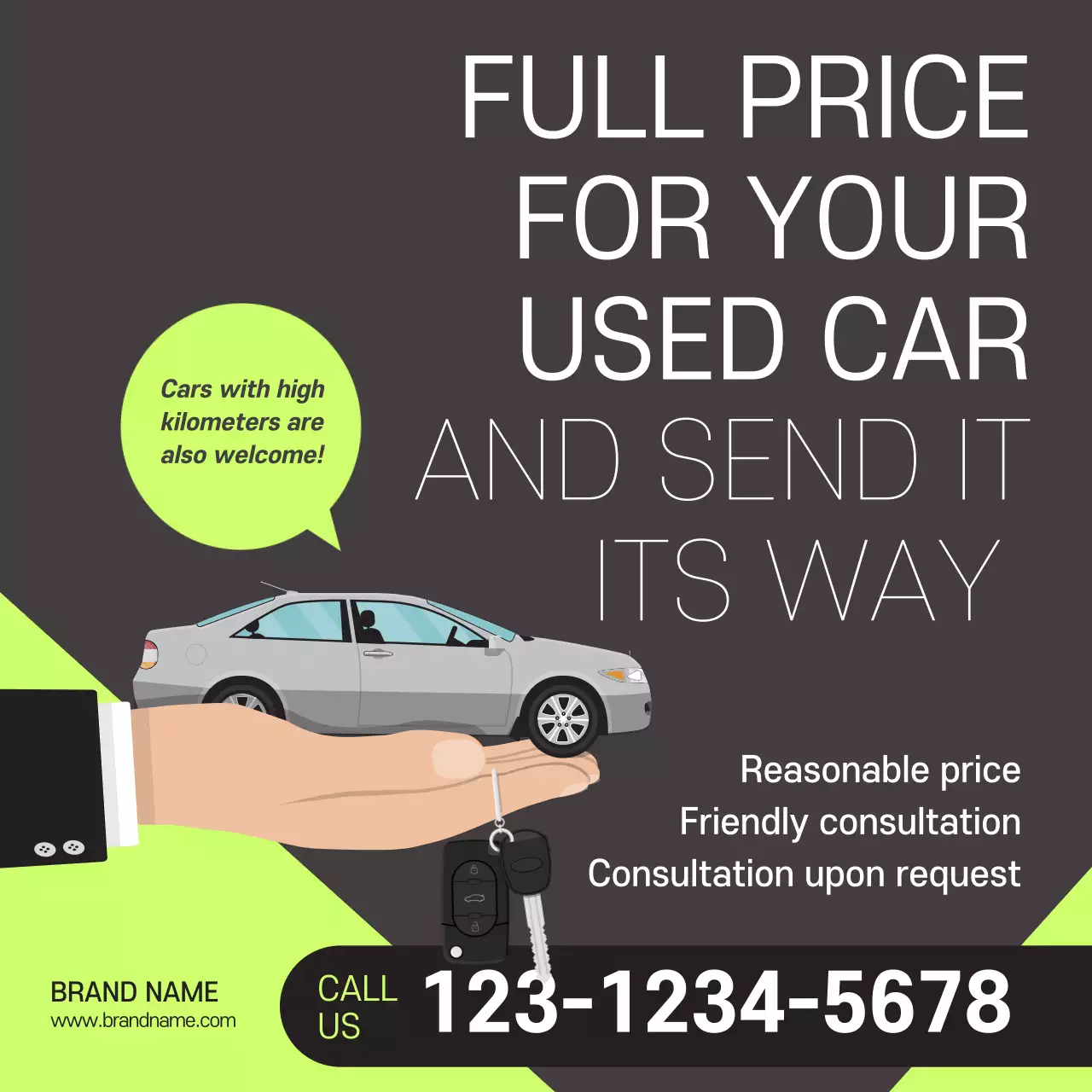 Blue Modern Car Promotion Instagram Post