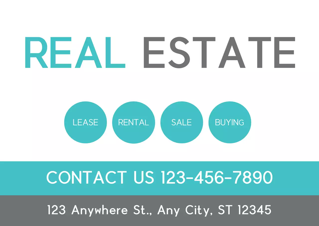 Teal Modern Real Estate Promotion Poster