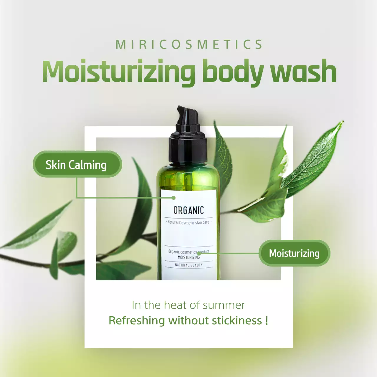 Green Modern Skincare Promotion Social Media Post