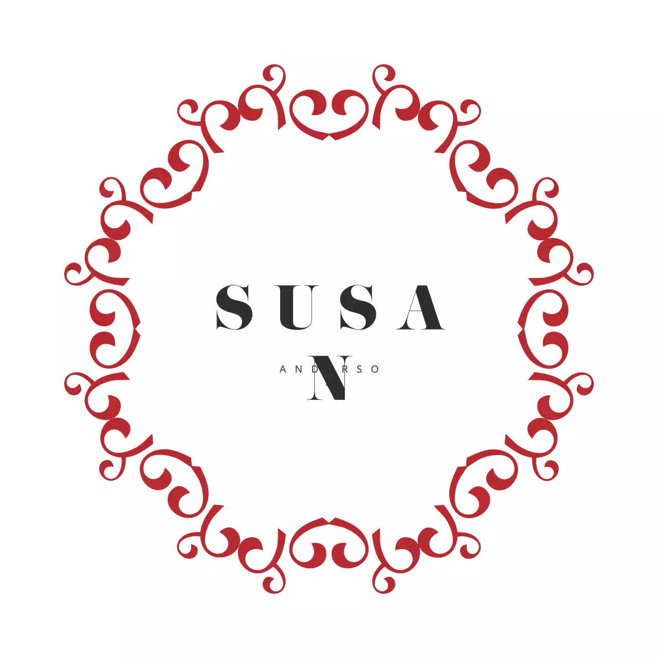 Logo danh thiếp màu đỏ thanh lịch