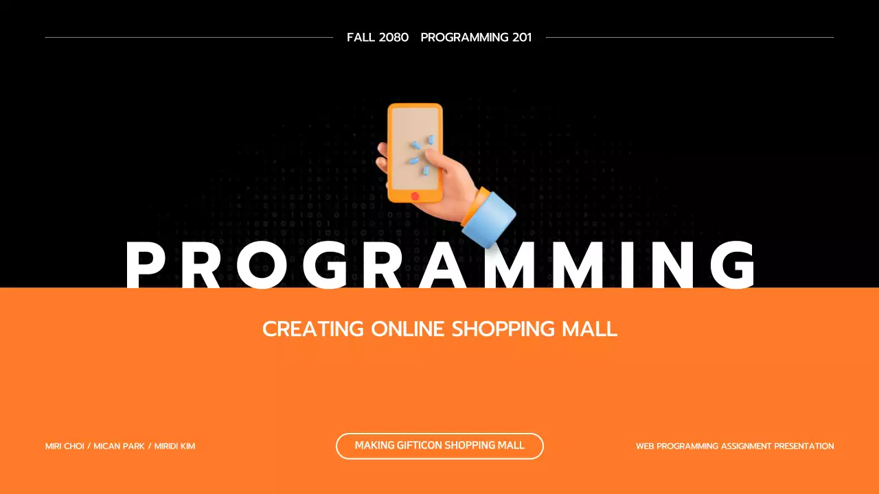 Present a black and orange, engineering-inspired, simple project brief
