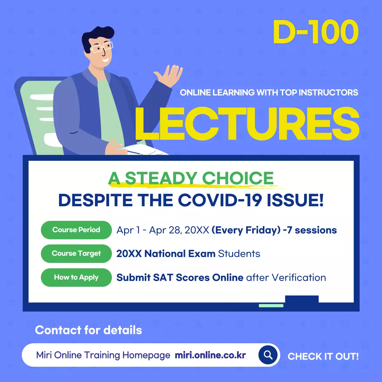 Blue Modern Online Lecture Announcement Social Media Post