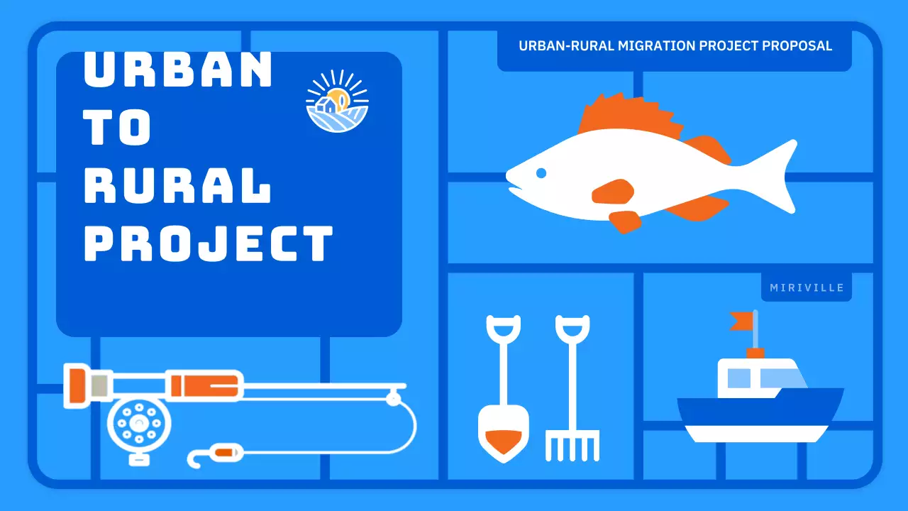 Light blue cute toy-style farming village business proposal