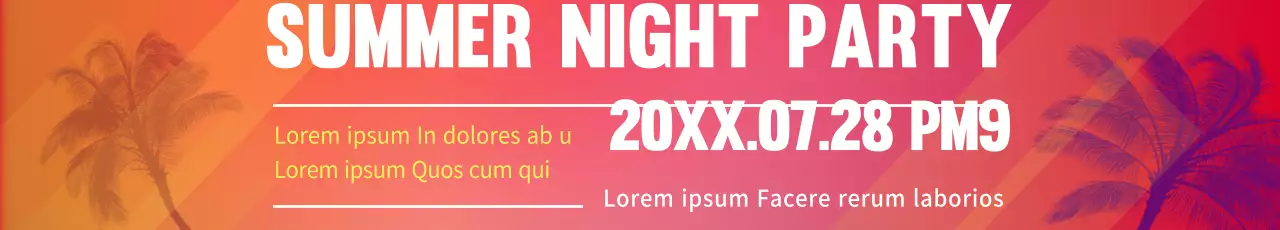 Banner de convite para festa na moda laranja