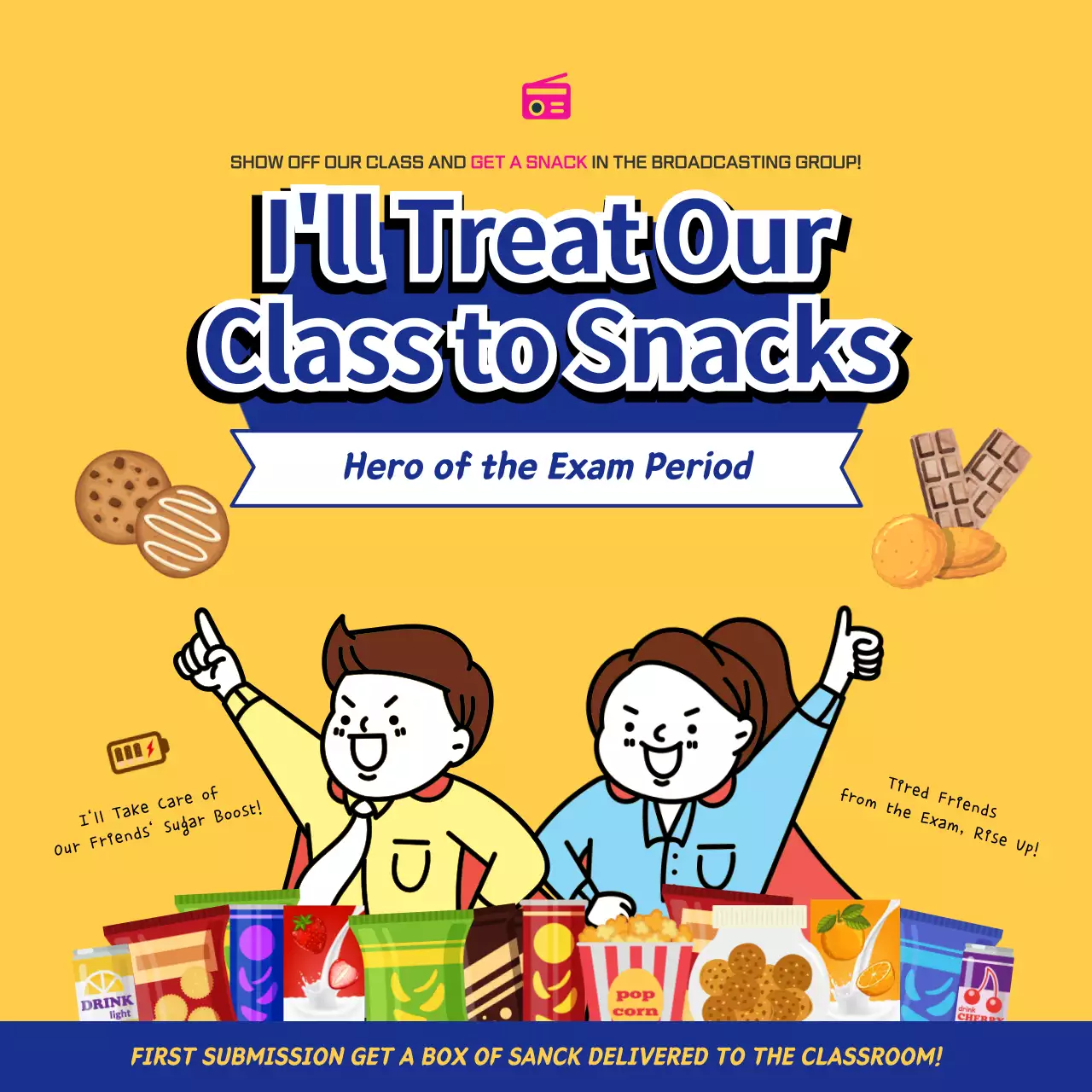 Yellow Comic Snacks Promotion Social Media Post