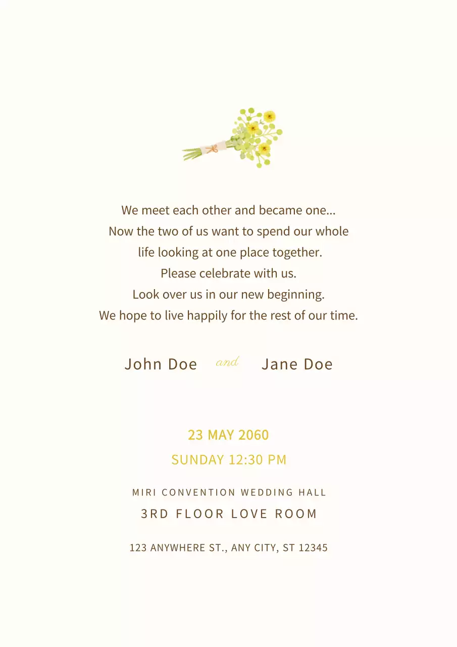 Beige Elegant Wedding Invitation Poster