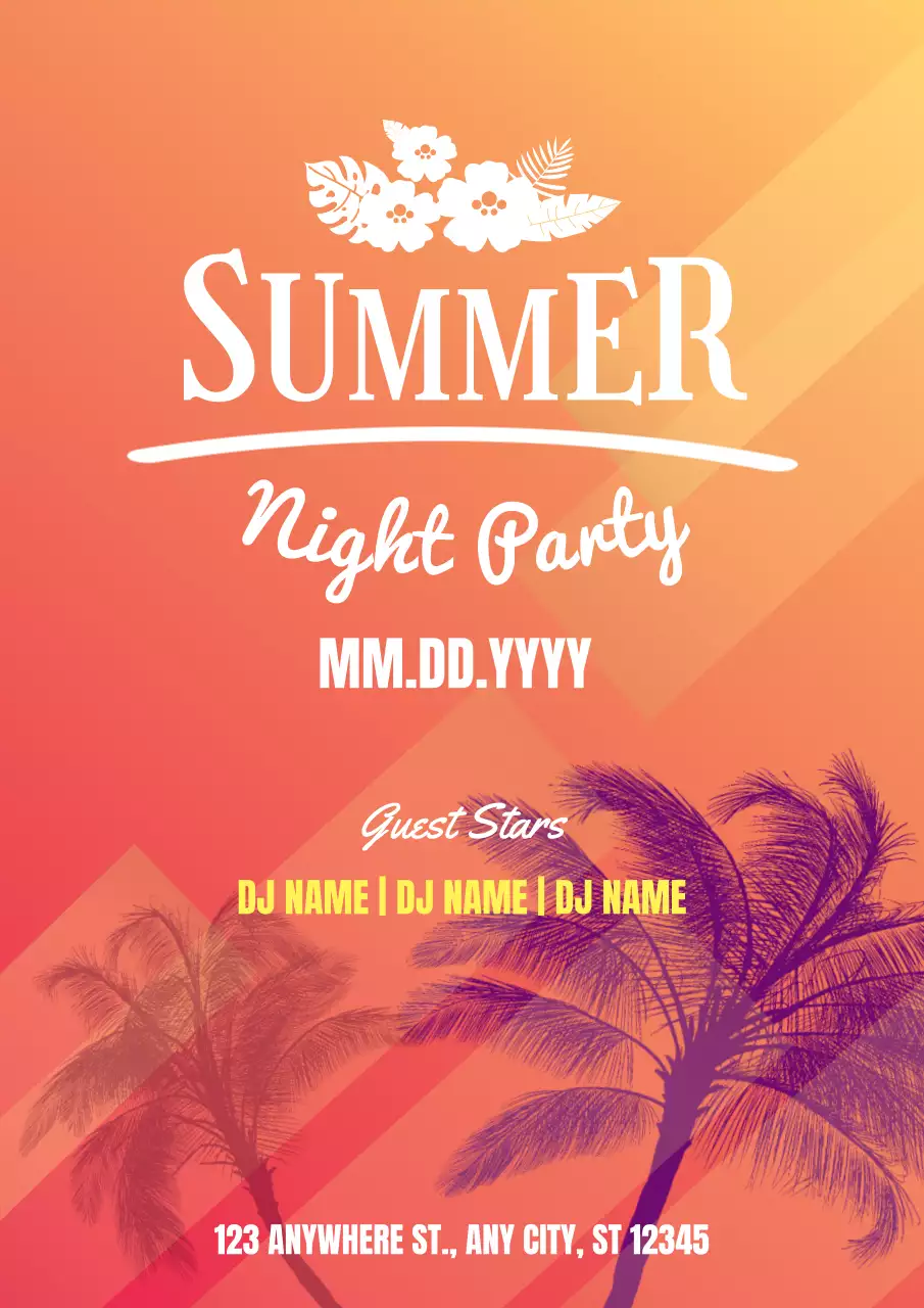 Orange Trendy Summer Event Poster