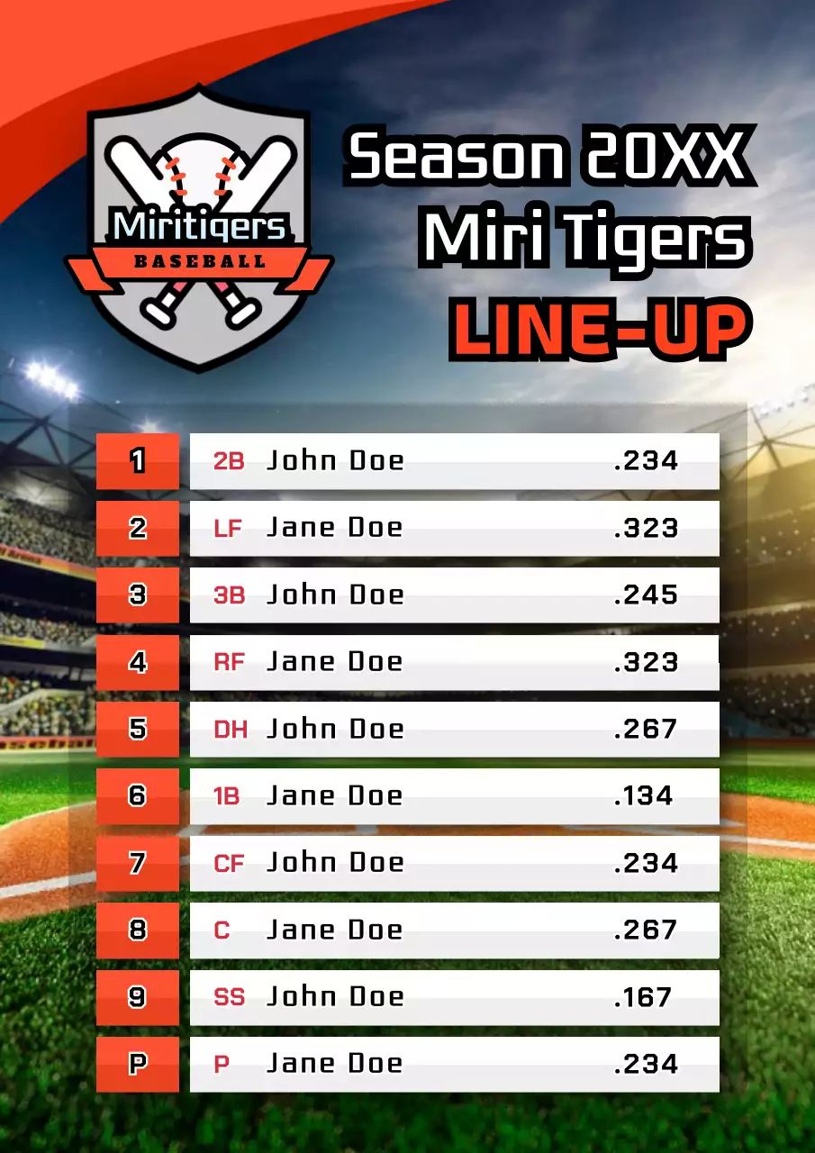 Orange Classic Baseball Announcement Poster