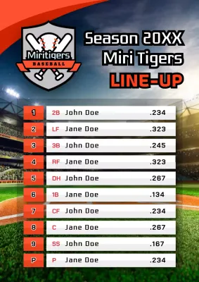 Orange Classic Baseball Announcement Poster