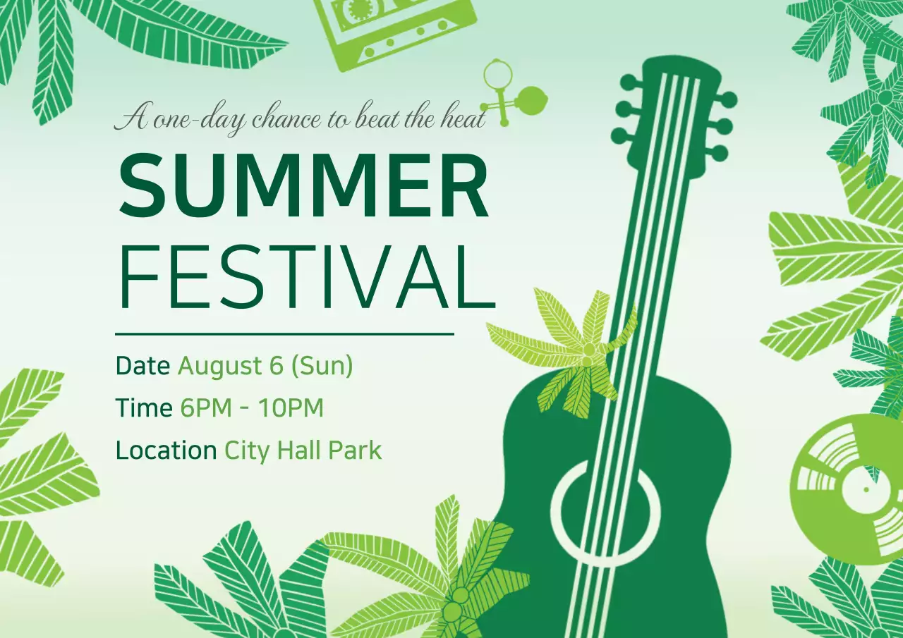 Green Retro Summer Event Poster