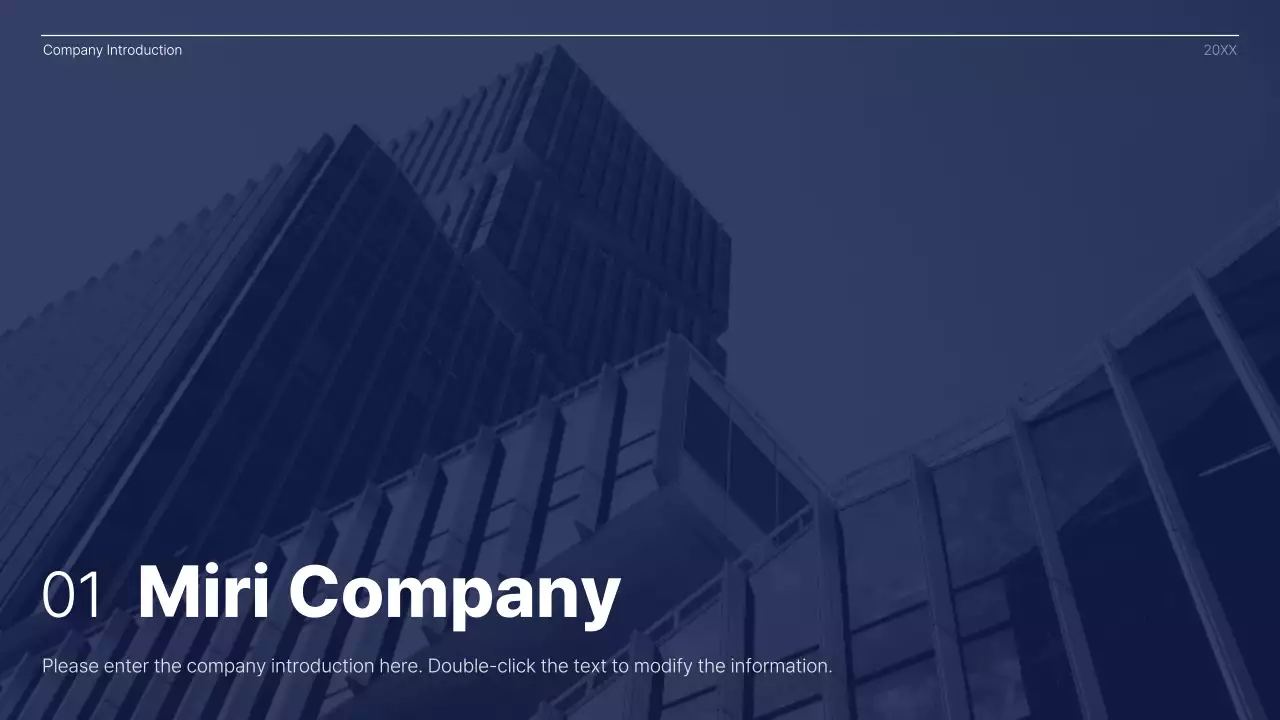 Simple concept in navy blue and white corporate management report