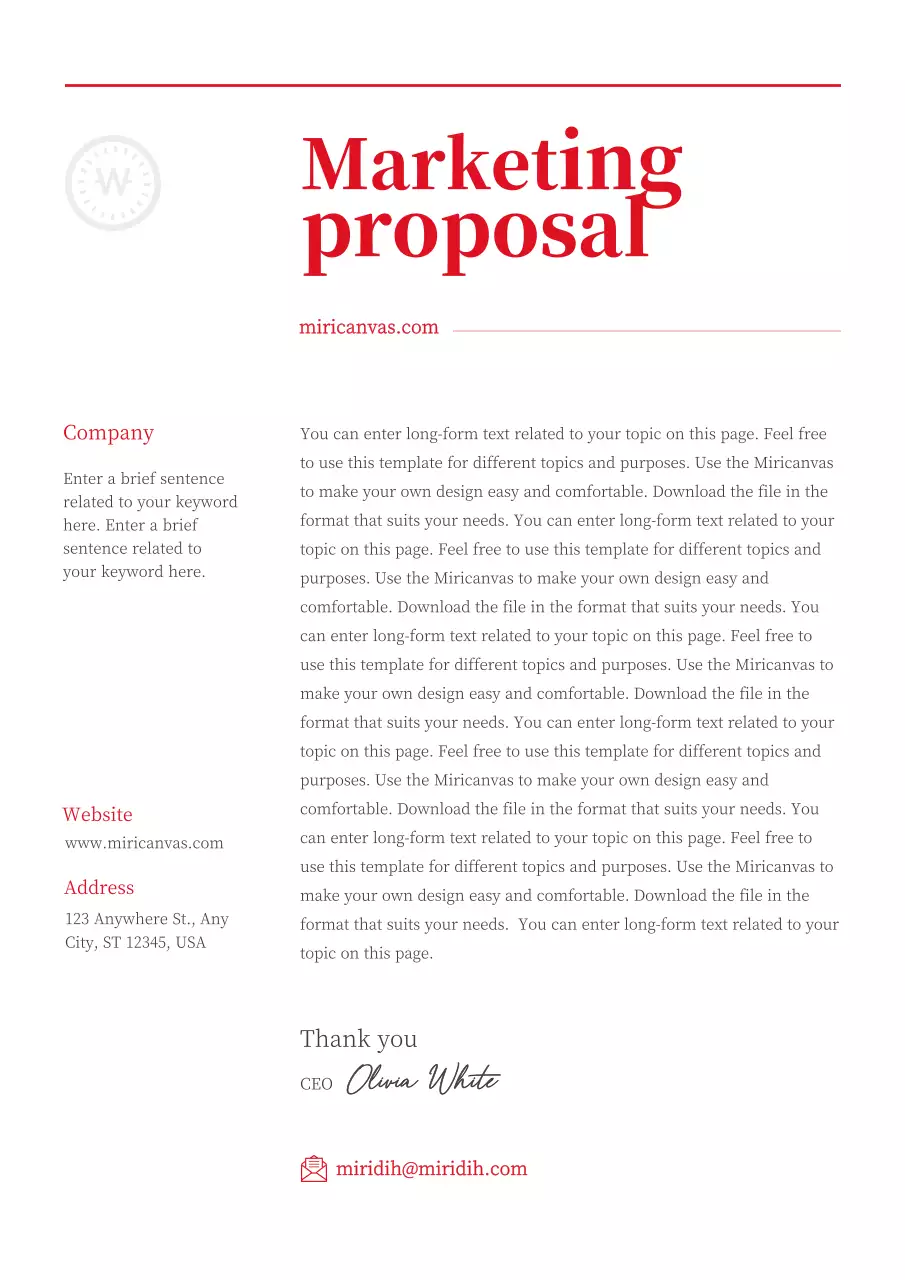 Red Professional Marketing Document