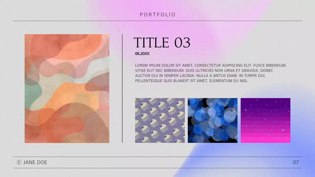 Pastel Minimal Portfolio Design Presentation