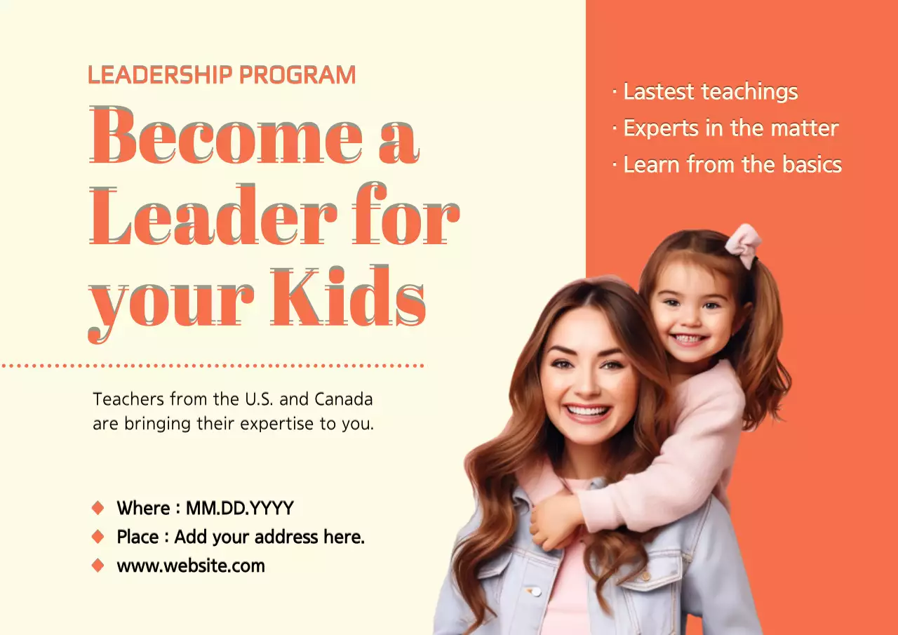 Poster Promosi Kepemimpinan Modern Oranye