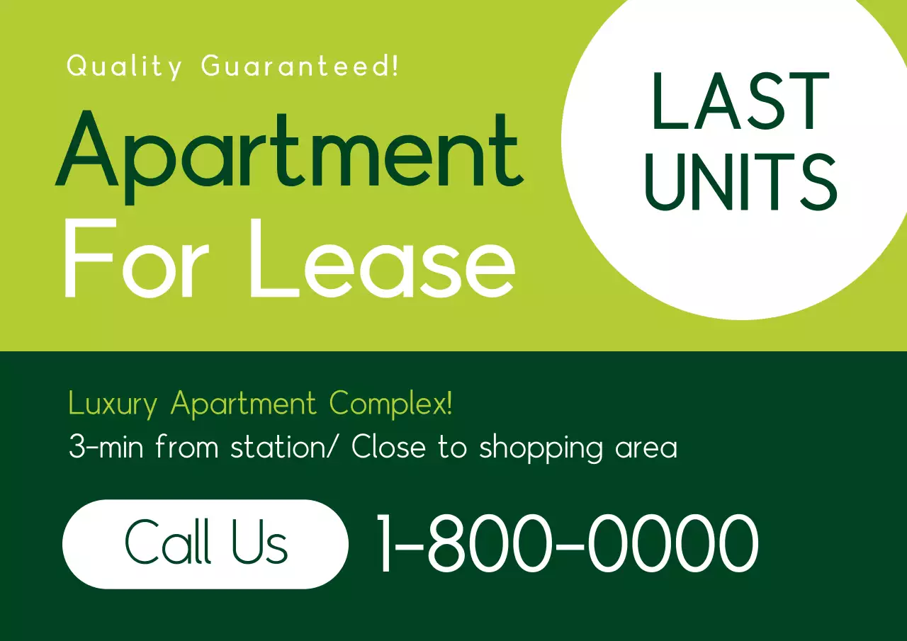 Green Modern Apartment Promotion Poster