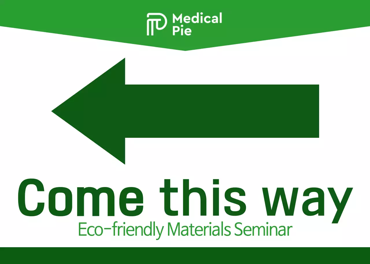 Simple and clean combination of arrows and text in green and lime green layout style Directions to the seminar