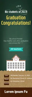 Banner de anúncio de formatura clássico verde