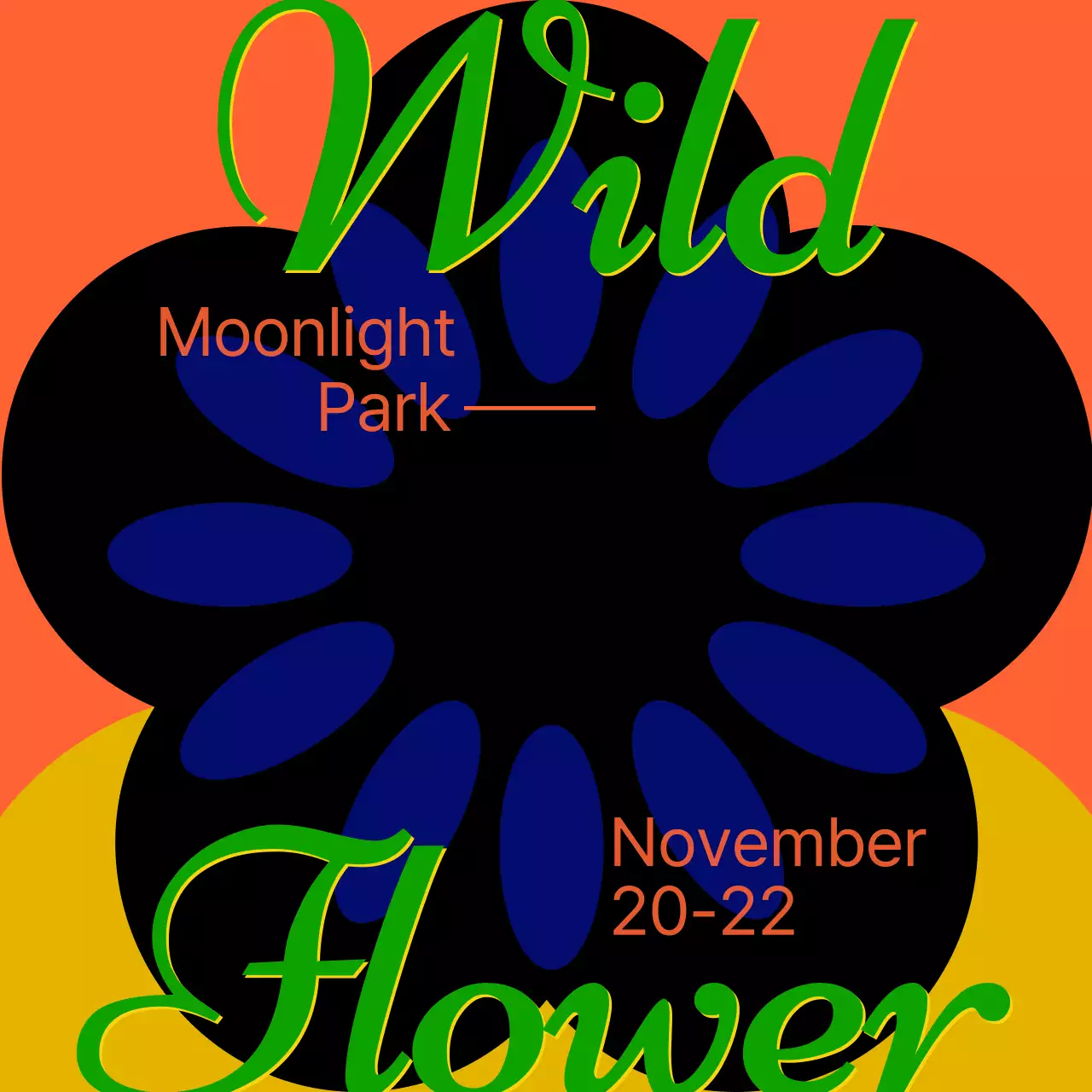 Wildflower Festival in Black and Orange