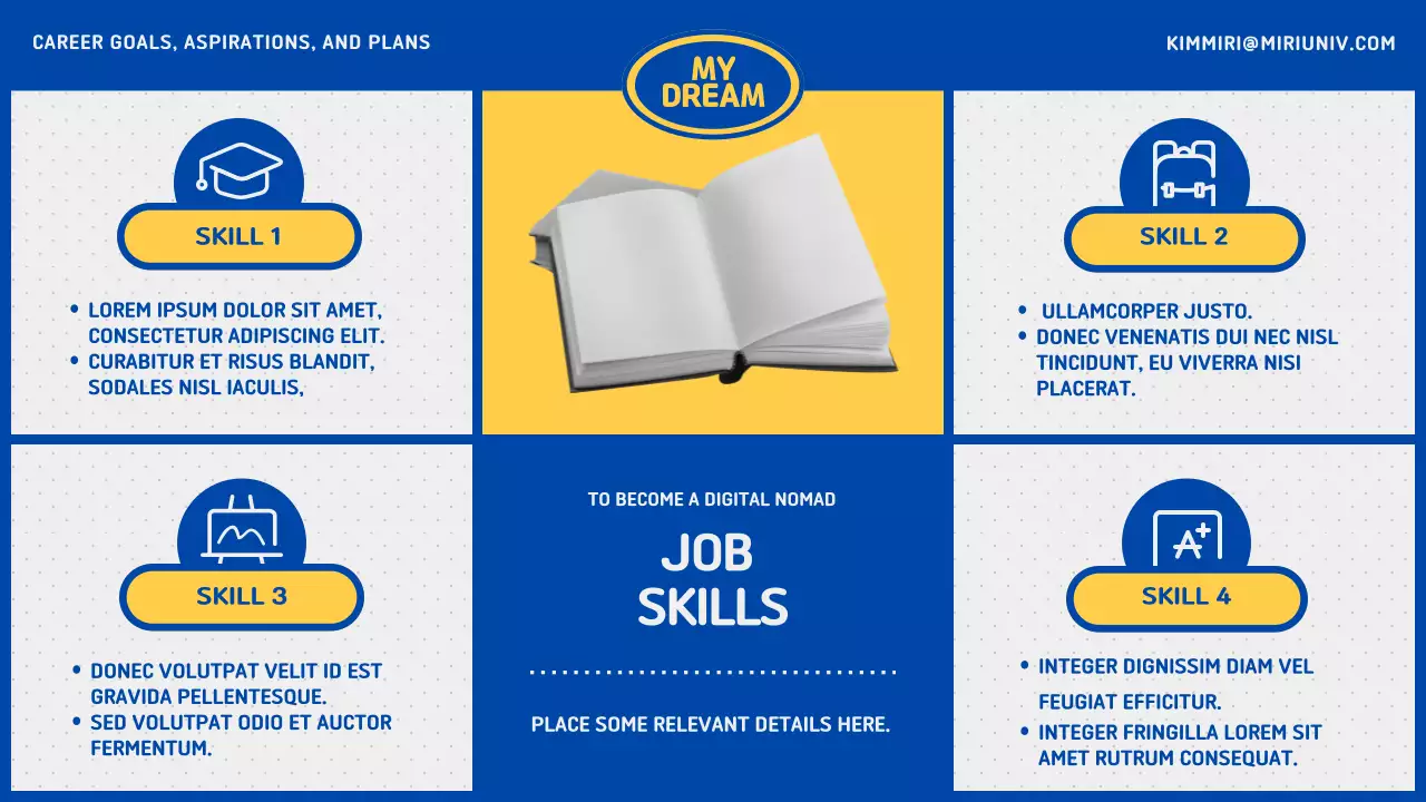 A blue and yellow college career plan