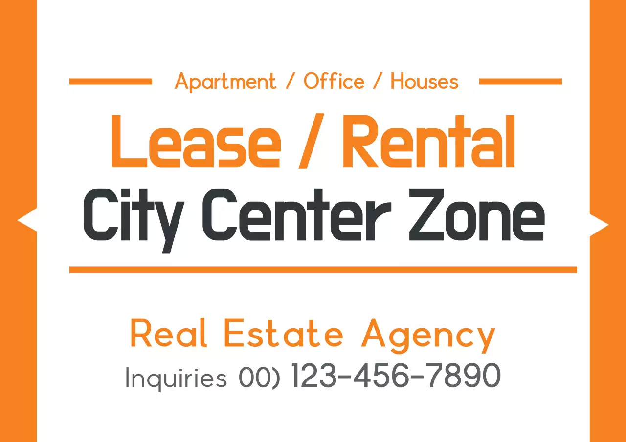Orange Modern Lease Promotion Poster