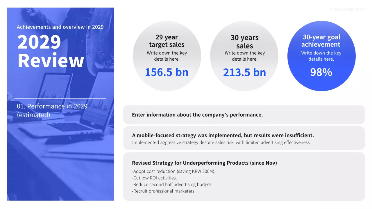 Blue Professional Business Plan Document Presentation