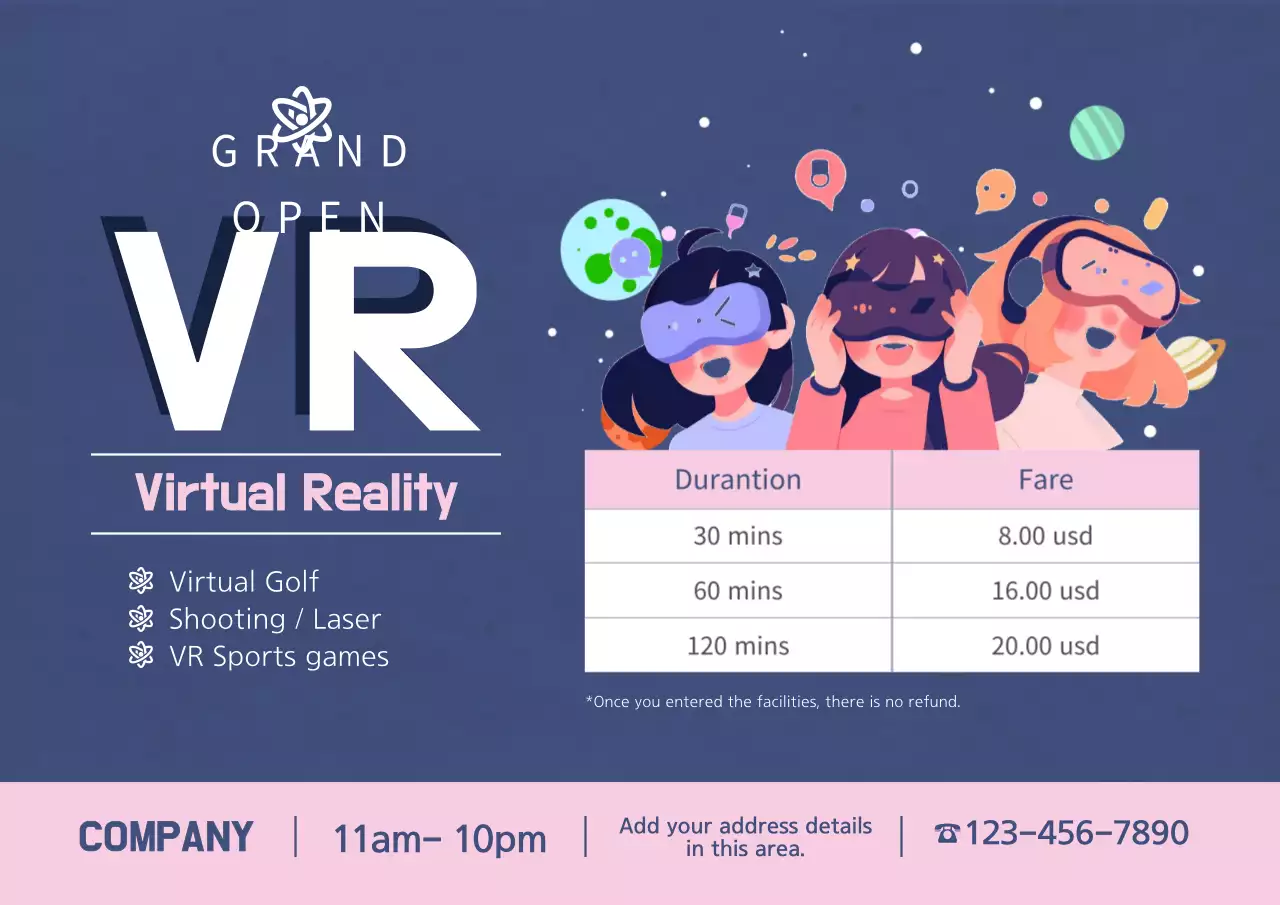 Blue Modern Vr Promotion Poster