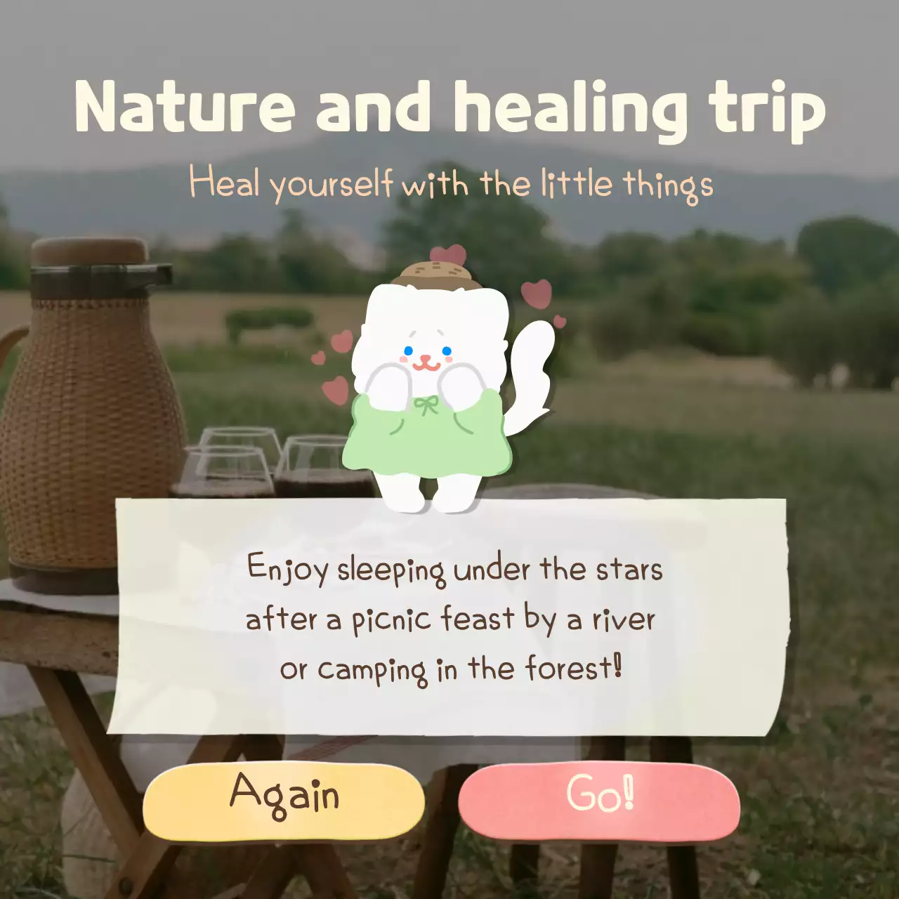 Vacation type psychology test with a cute blue pool concept