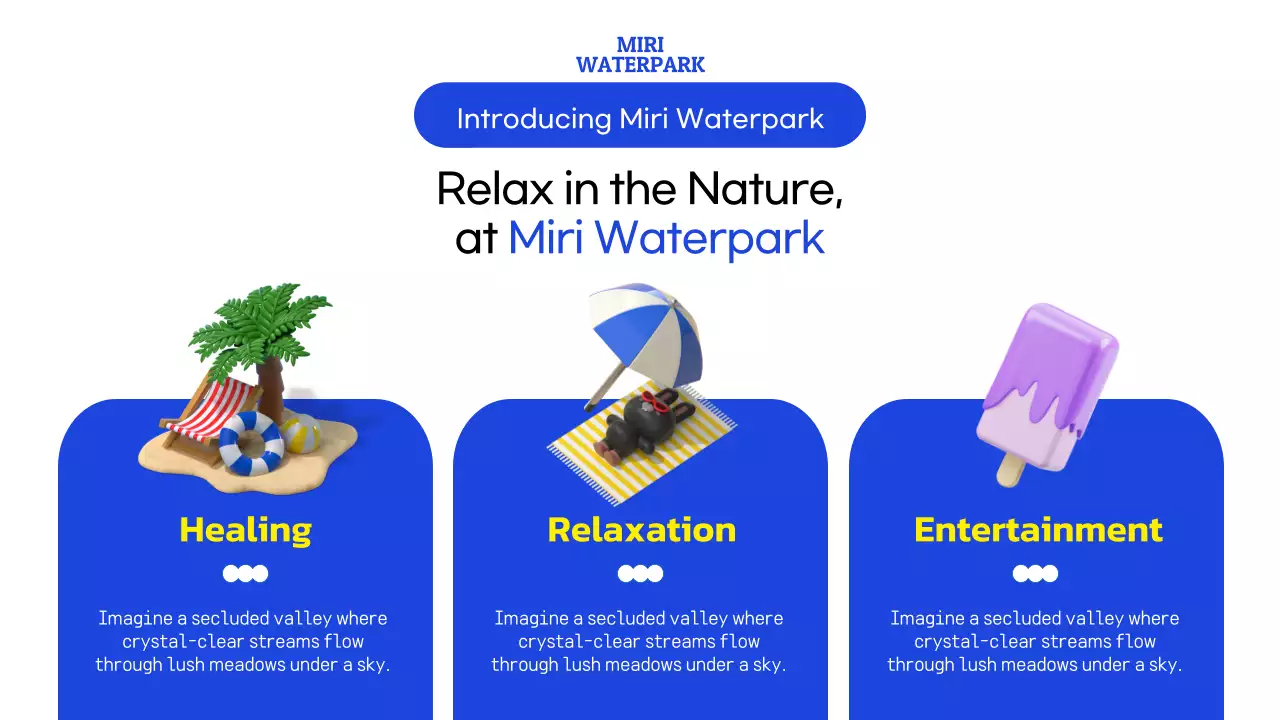 블루 플레이풀 워터파크 프로모션 프리젠테이션