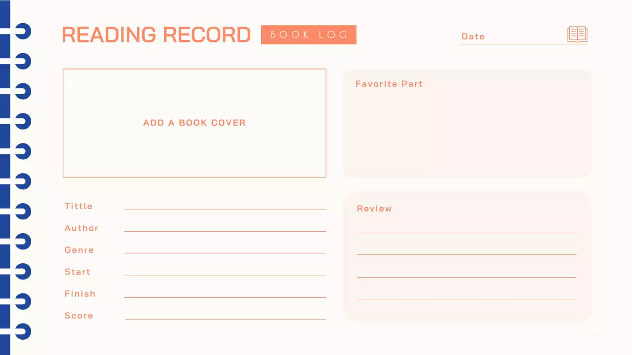 Orange and Blue Diary My Hobby Diary