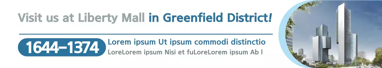 Banner promocional de shopping moderno azul