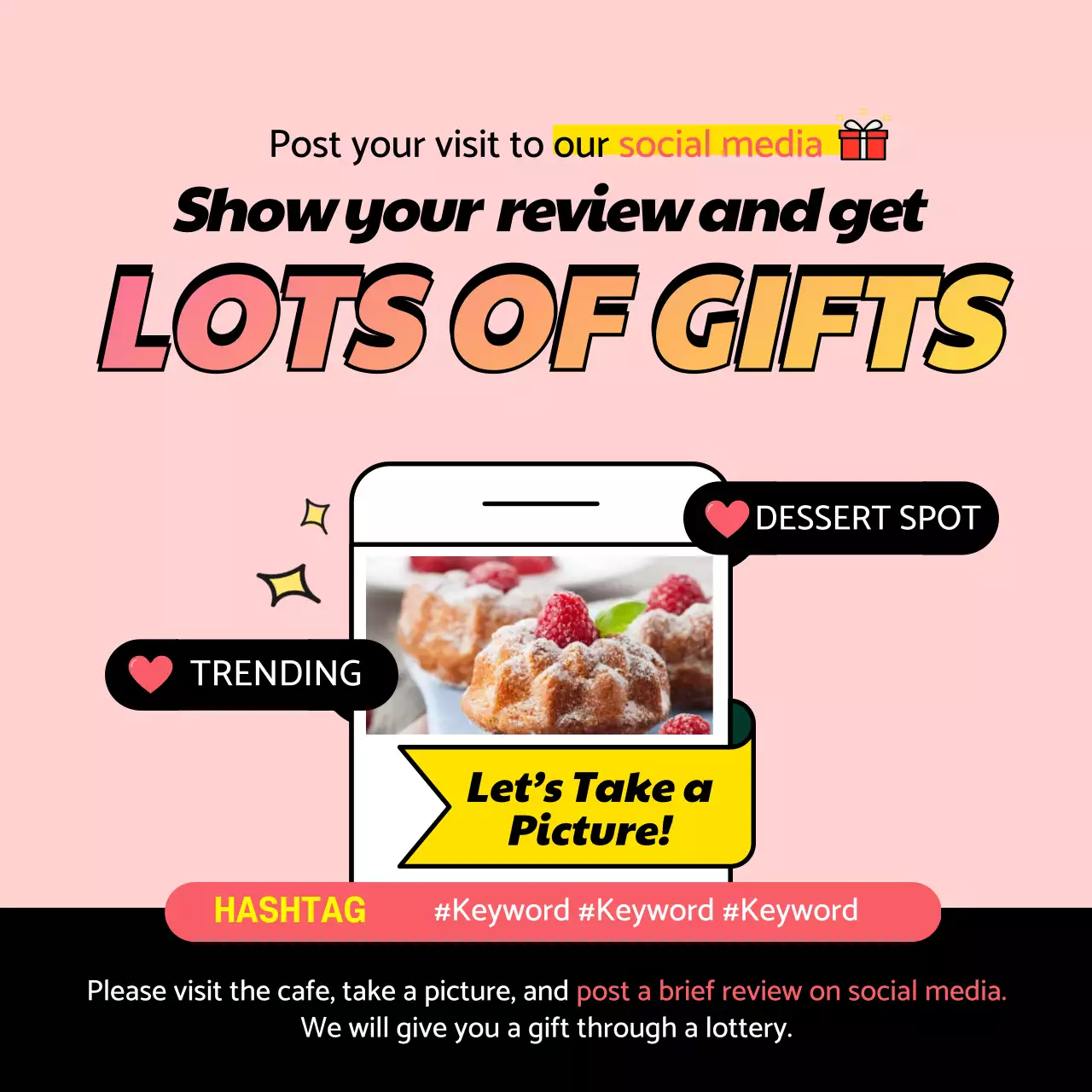 Pink Trendy Dessert Promotion Social Media Post