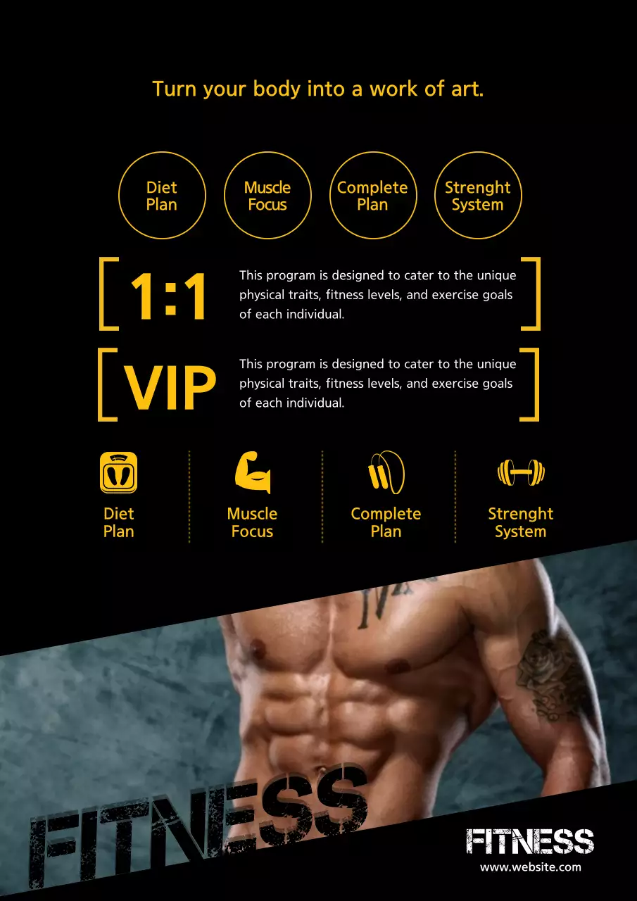 Black Modern Fitness Promotion Poster