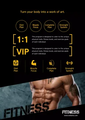 Black Modern Fitness Promotion Poster