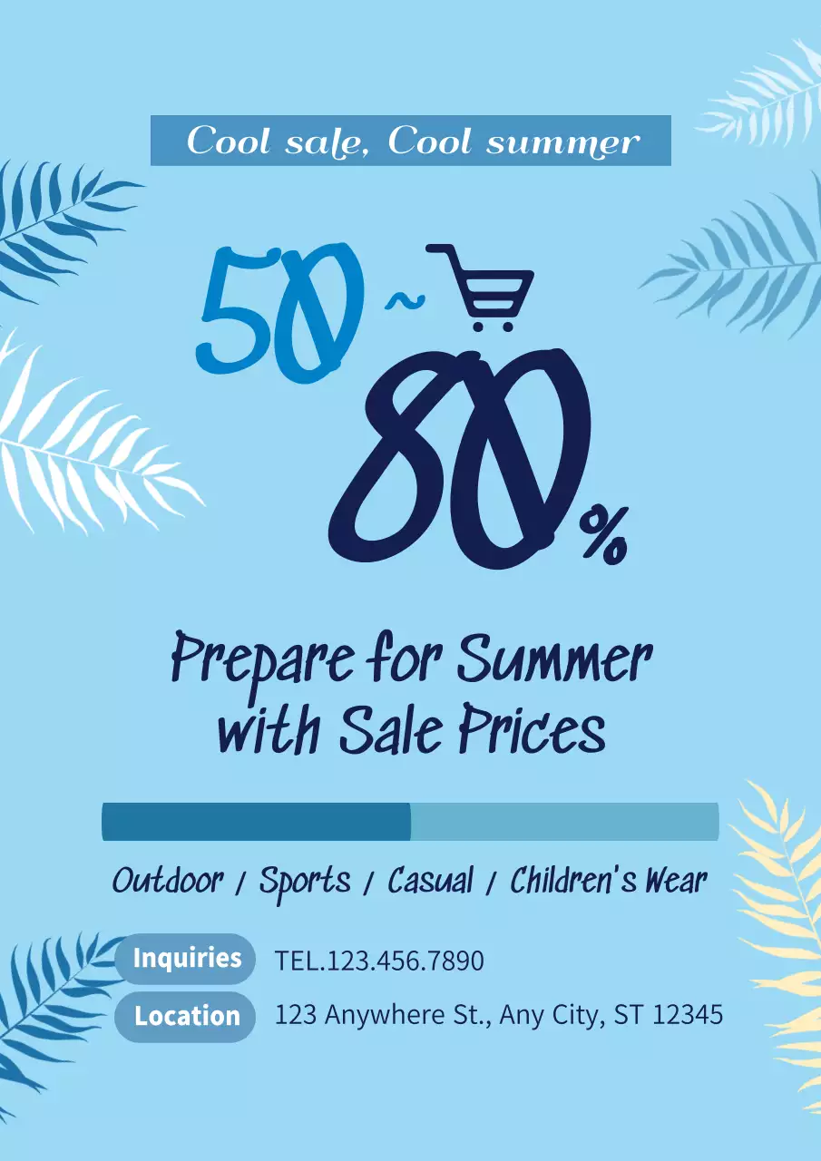 Blue Modern Summer Sale Promotion Poster