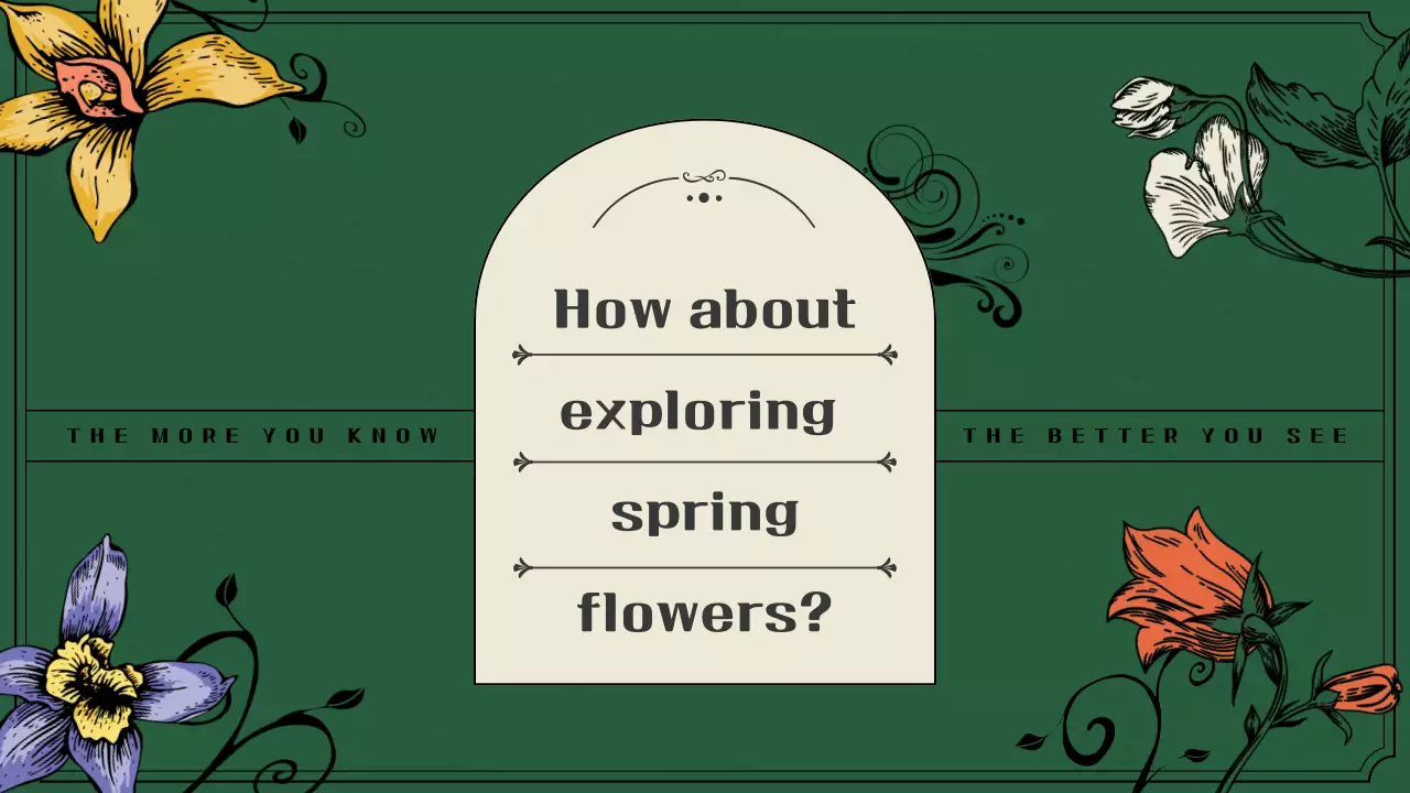 Introducing vintage spring flowers in green and beige