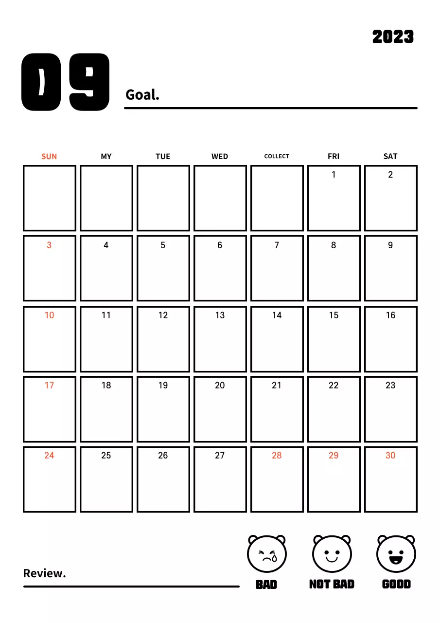 New Year's resolution goal tracker with clean lines