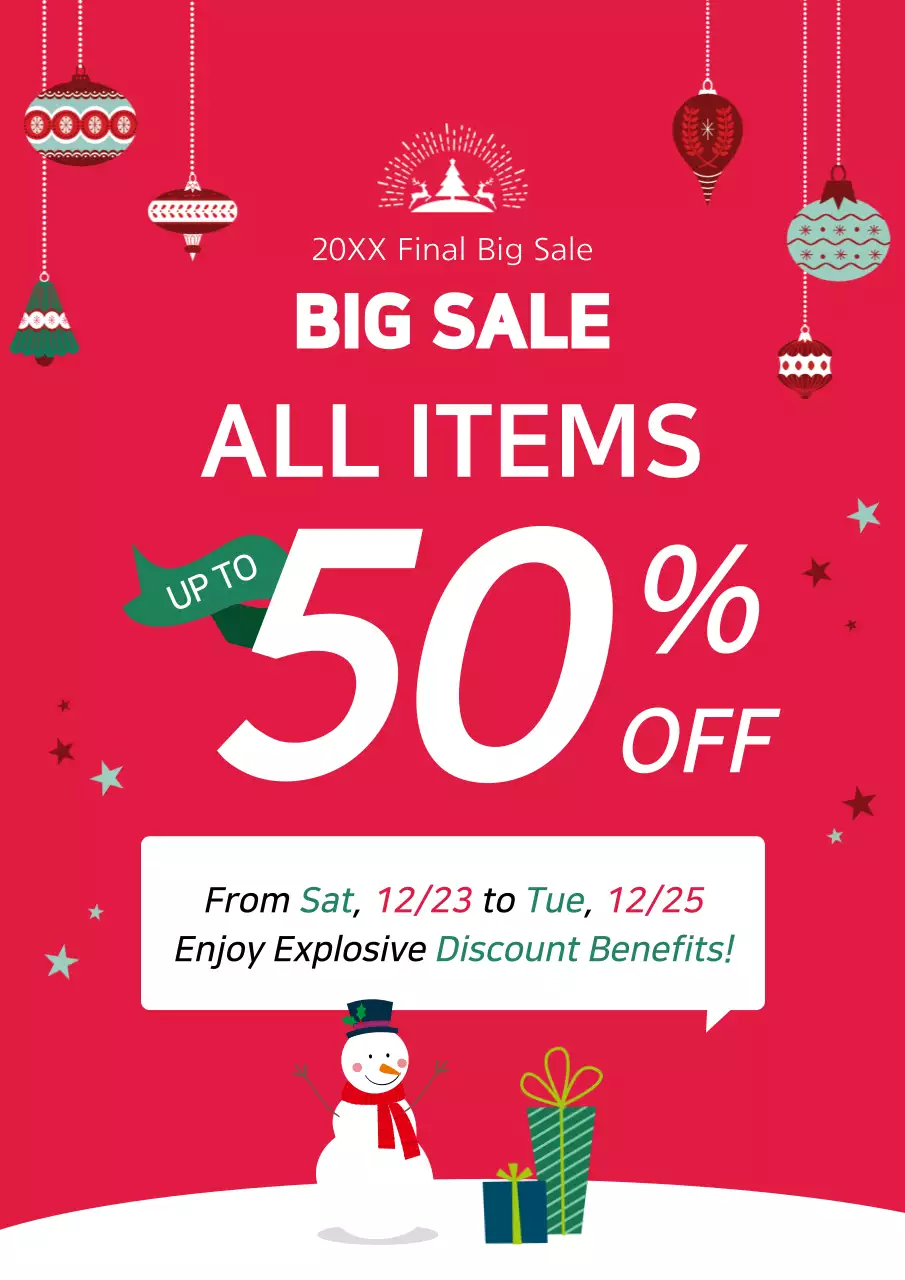 Red Traditional Holiday Promotion Poster