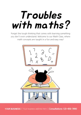 White Minimal Math Class Promotion Poster