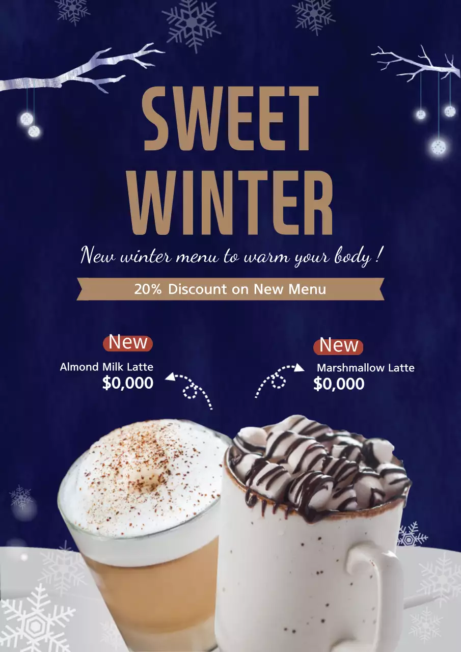 Navy Modern Winter Promotion Poster