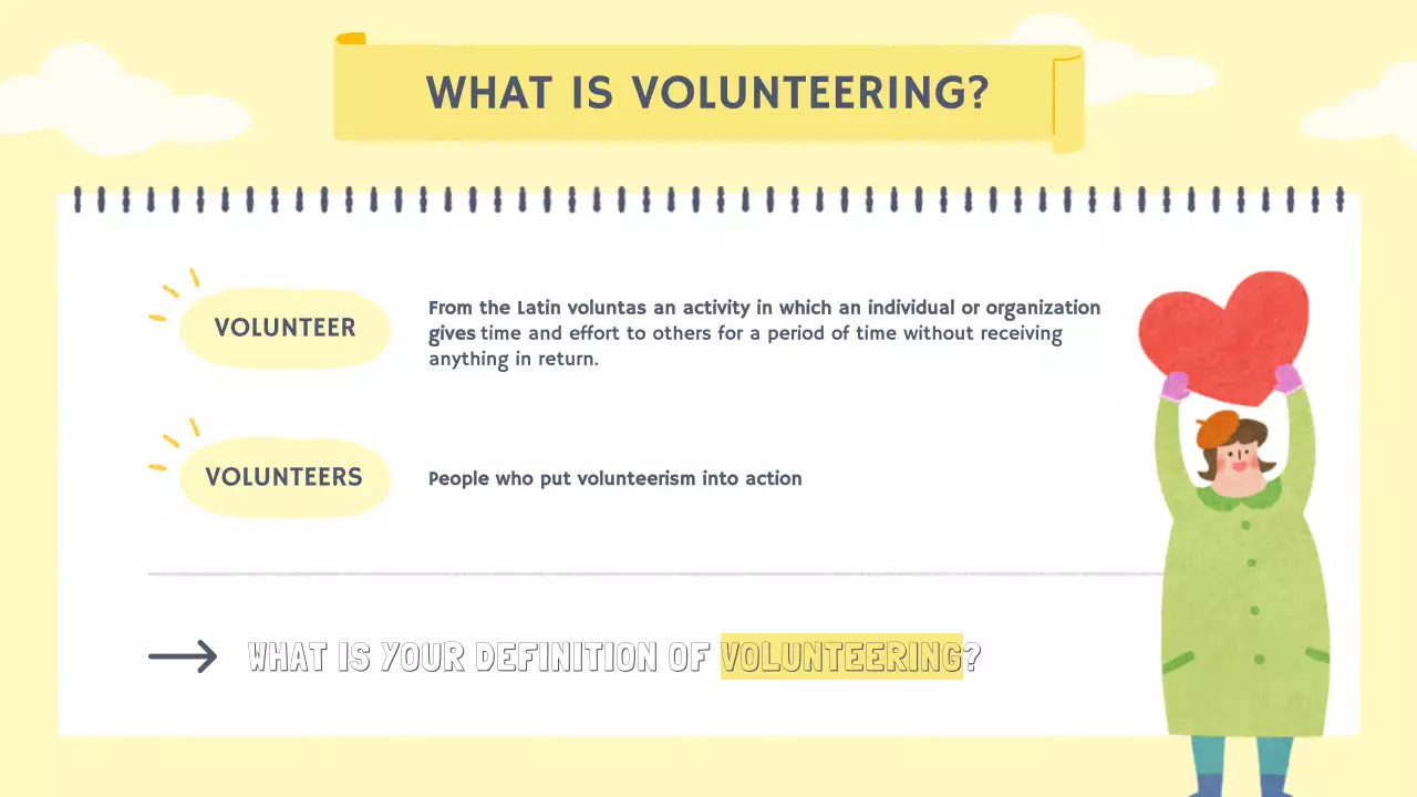 Yellow Simple Volunteer Training Guide Presentation