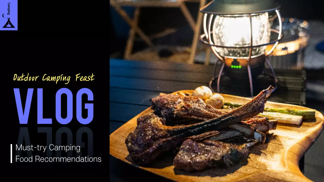 Blue Rustic Camping Vlog YouTube Thumbnail